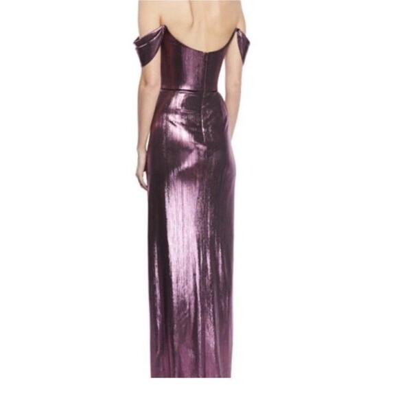 Marchesa Notte Metallic Lame Draped Gown Maxi Dress Women's Size 16 NWOT - Picture 2 of 11